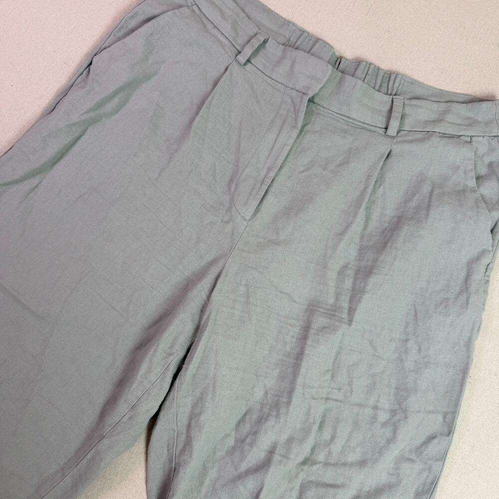 Old Navy Linen Blend Pants Extra High Rise Taylor Wide Leg Trouser Womens L Gray